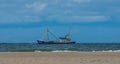 Fishing boat seen from the beach