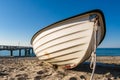 A fishing boat on shore of the Baltic Sea in Rerik Royalty Free Stock Photo