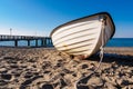 Fishing boat on shore of the Baltic Sea Royalty Free Stock Photo