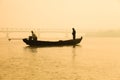 Fishing boat silhouette at Mawlamyine. Royalty Free Stock Photo