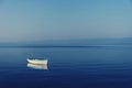 Fishing boat standing still on a beautiful lake in Ohrid, Macedonia Royalty Free Stock Photo