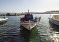 Fishing boat on a sunny afternoon on the calm Aegean Sea on the island of Evia, Greece