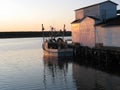 Fishing boat at sunset