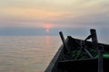 Fishing boat in sunset Royalty Free Stock Photo