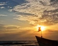 Fishing boat on sunset Royalty Free Stock Photo