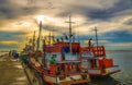 Fishing boat on sunset