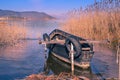 Fishing boat on the Prespa lake Royalty Free Stock Photo