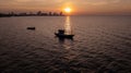 Fishing boat in Twilight time Royalty Free Stock Photo