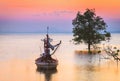 Fishing boat at twilight time in Phuket Royalty Free Stock Photo