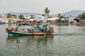 Fishing boat going out to sea from Duong Dong harbor at Phu Quoc Vietnam Royalty Free Stock Photo