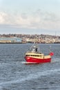 Fishing boat William Bowe against New Bedford backdrop Royalty Free Stock Photo