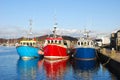 Fishing Boats, trawlers, harbour, tarbert, scotland, pier. Royalty Free Stock Photo