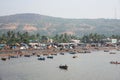 Fishing boats  along the coast Harnai Port, Konkan, Royalty Free Stock Photo