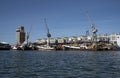 Fishing boats alongside in Cape Town Harbor South Africa Royalty Free Stock Photo