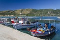 Fishing boats in Alykanas harbor. Alykanas is situated on the east coast of Zakynthos island, Greece. Royalty Free Stock Photo