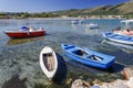 Fishing boats in Alykanas harbor. Alykanas is situated on the east coast of Zakynthos island, Greece. Royalty Free Stock Photo