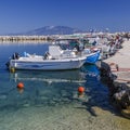 Fishing boats in Alykanas harbor. Alykanas is situated on the east coast of Zakynthos island, Greece. Royalty Free Stock Photo