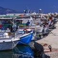 Fishing boats in Alykanas harbor. Alykanas is situated on the east coast of Zakynthos island, Greece. Royalty Free Stock Photo