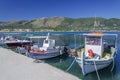 Fishing boats in Alykanas harbor. Alykanas is situated on the east coast of Zakynthos island, Greece. Royalty Free Stock Photo