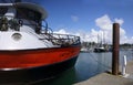 Fishing boats at anchor in marina in Yaquina Bay