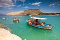 Fishing boats anchored in Matala bay, Crete, Greec Royalty Free Stock Photo