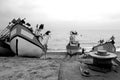 Fishing boats ashore. Royalty Free Stock Photo