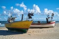 Fishing boats on the beach of the Baltic Sea Royalty Free Stock Photo