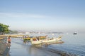 Fishing boats on beach in dili east timor Royalty Free Stock Photo