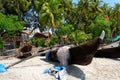 Fishing boats on the beach, Goa, India Royalty Free Stock Photo
