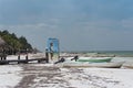 Fishing boats on the beach of holbox island, mexico Royalty Free Stock Photo