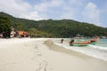 Fishing boats on beach, Koh Pha Ngan, Thailand Royalty Free Stock Photo