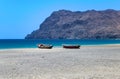 Fishing boats on the beach, Praia de Sao Pedro, Island Sao Vicente, Cape Verde, Cabo Verde, Africa Royalty Free Stock Photo