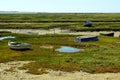 Fishing boats on the beach of Puerto Real in Cadiz, Andalusia. Spain Royalty Free Stock Photo