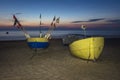 Fishing boats on the beach in Rewal Royalty Free Stock Photo