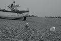 Fishing boats on beach at The Stade, Hastings, England Royalty Free Stock Photo