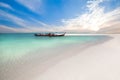 Fishing boats on the beach at sunrise time Royalty Free Stock Photo