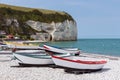 Fishing boats at the beach of Yport in Normandie, France Royalty Free Stock Photo