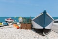 Fishing boats at the beach of Yport in Normandie, France Royalty Free Stock Photo