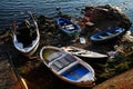 Beached wooden fishing boats Royalty Free Stock Photo