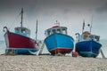 Fishing boats on Beer beach, Dorset, England Royalty Free Stock Photo