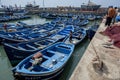 Fishing boats at the busy fishing port of Essaouira in Morocco. Royalty Free Stock Photo