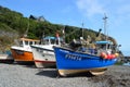 Fishing Boats at Cadgwith Cove Cornwall Royalty Free Stock Photo