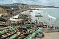 Fishing boats on Cape Coast foreshore Royalty Free Stock Photo