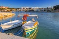 Fishing boats on the coastline of Crete Royalty Free Stock Photo