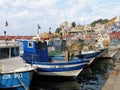 Fishing boats on the port of Ponza in Italy.