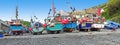 Fishing boats at the cornish coast Royalty Free Stock Photo