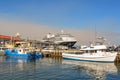 Fishing boats and a cruise ship - Hobart Royalty Free Stock Photo