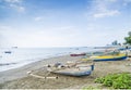 Fishing boats on dili beach east timor Royalty Free Stock Photo