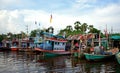 Fishing boats dock at the fish village Royalty Free Stock Photo