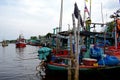 Fishing boats dock at the fish village Royalty Free Stock Photo